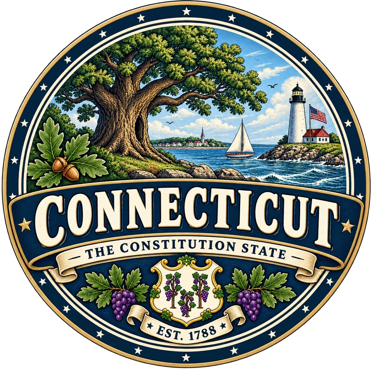 State Inspired T-Shirts - Connecticut