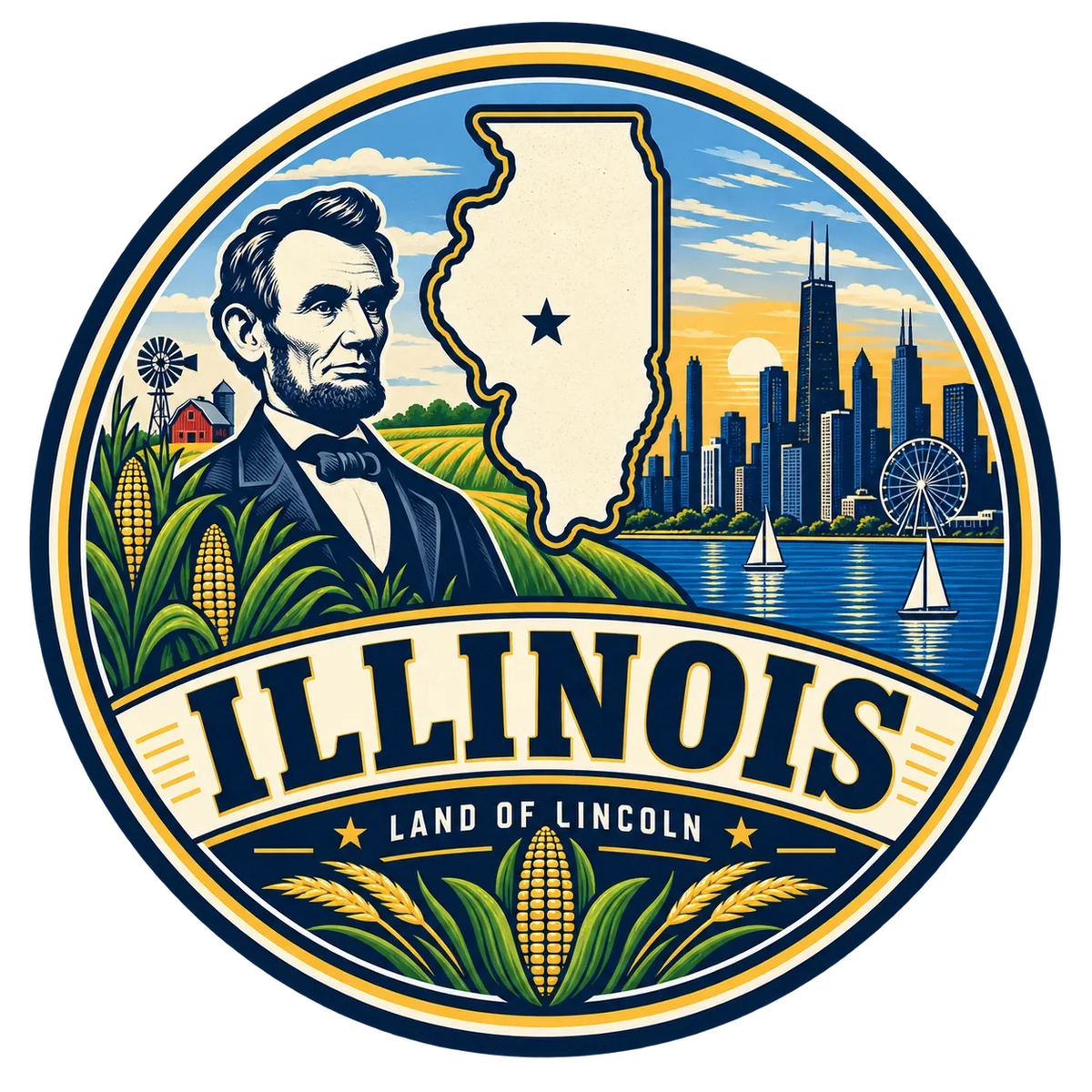 State Inspired T-Shirts - Illinois
