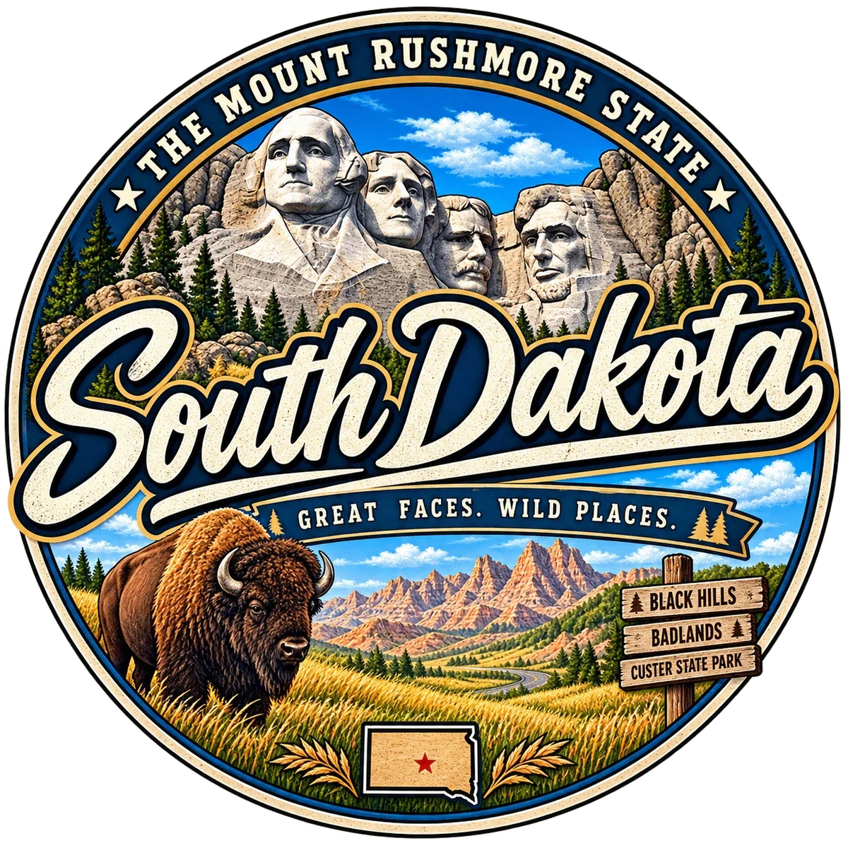 State Inspired T-Shirts - South Dakota