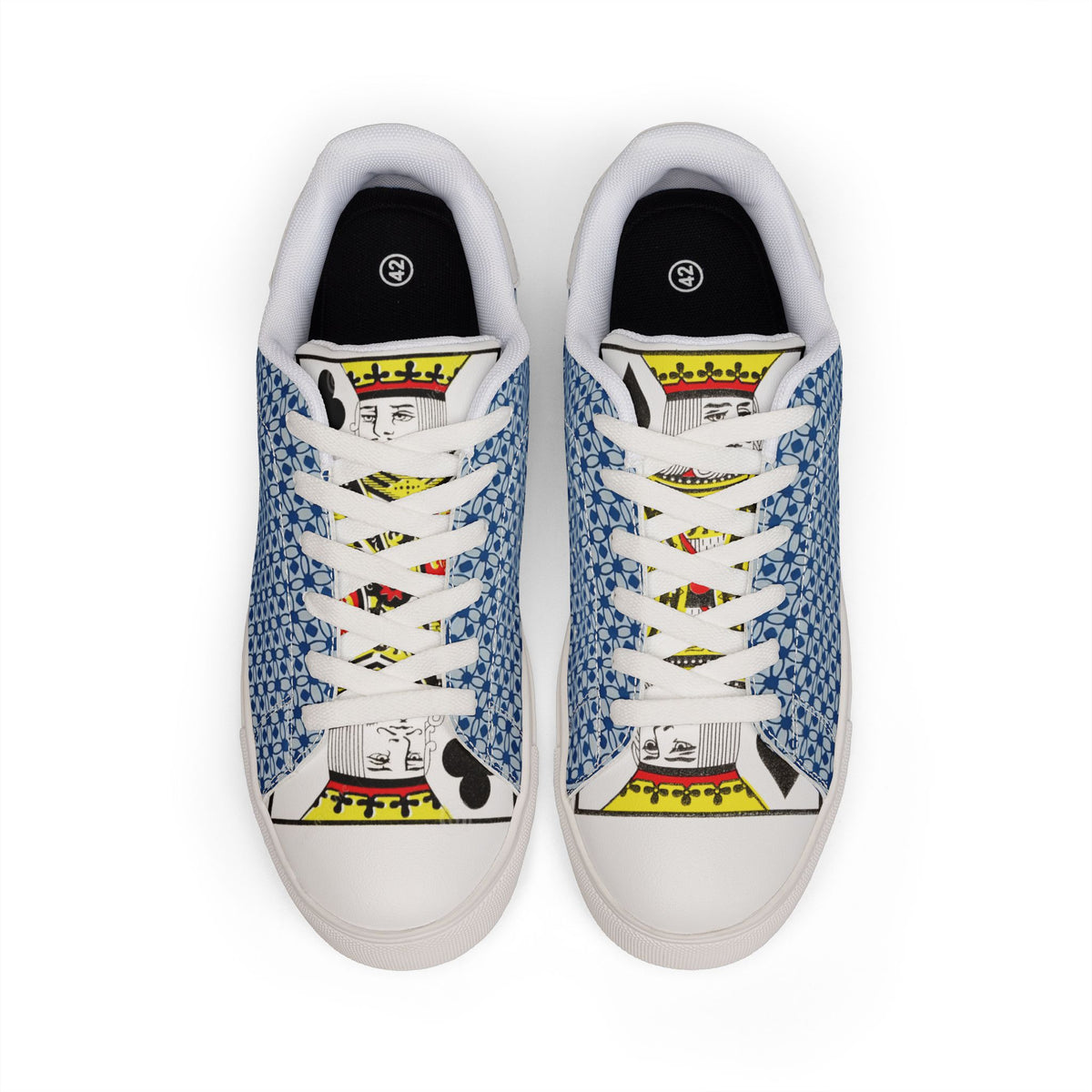 Pocket Kings Men's Low-Top Leather Sneakers (Blue/White)
