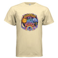 Psychedelic Department Of Inner Weather t-shirt graphic featuring groovy retro lettering, a smiling sun, anxious raincloud, crescent moon, lightning bolts, stars, and a melting rainbow.